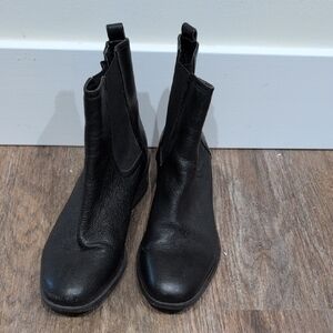Black Leather Ankle Boots